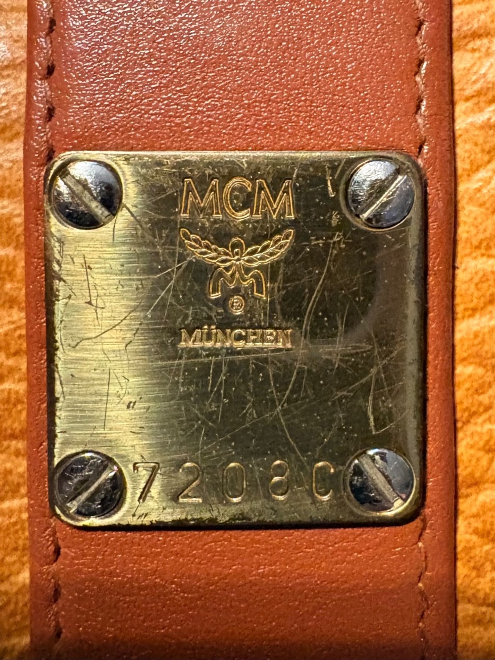 Vintage MCM Cognac Visetos Crossbody Bag Rectangular Camera Case Germany 72080 - Picture 2 of 4
